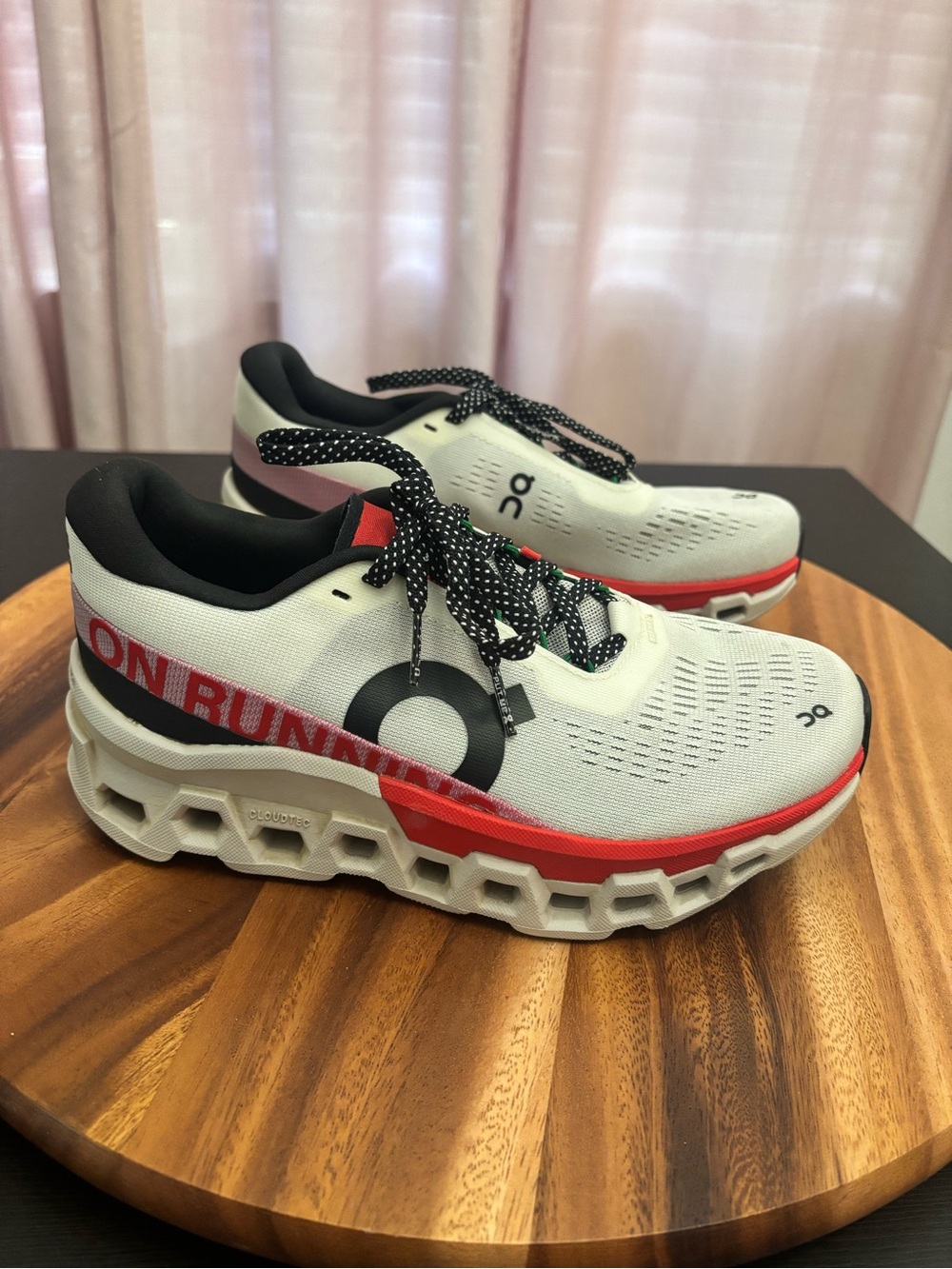On Cloudmonster 2 Running Sneakers Size Women's 6.5 Ivory Red